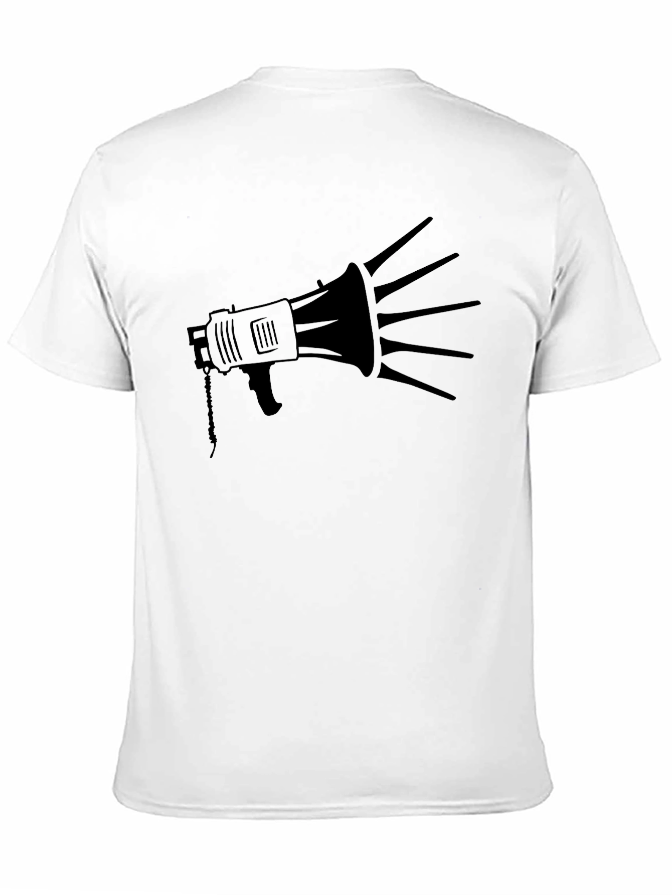 Black Megaphone Graphic Tee - Bold Statement Shirt