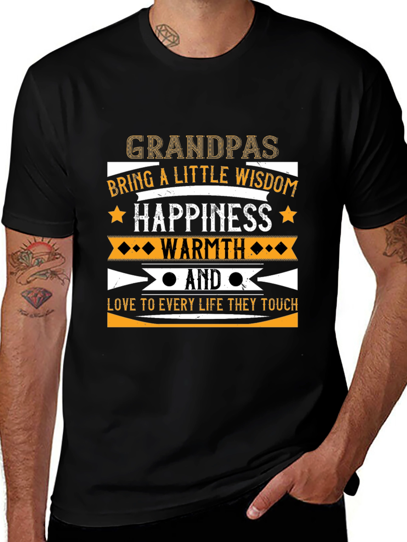 Grandpas Wisdom Happiness and Warmth T-Shirt