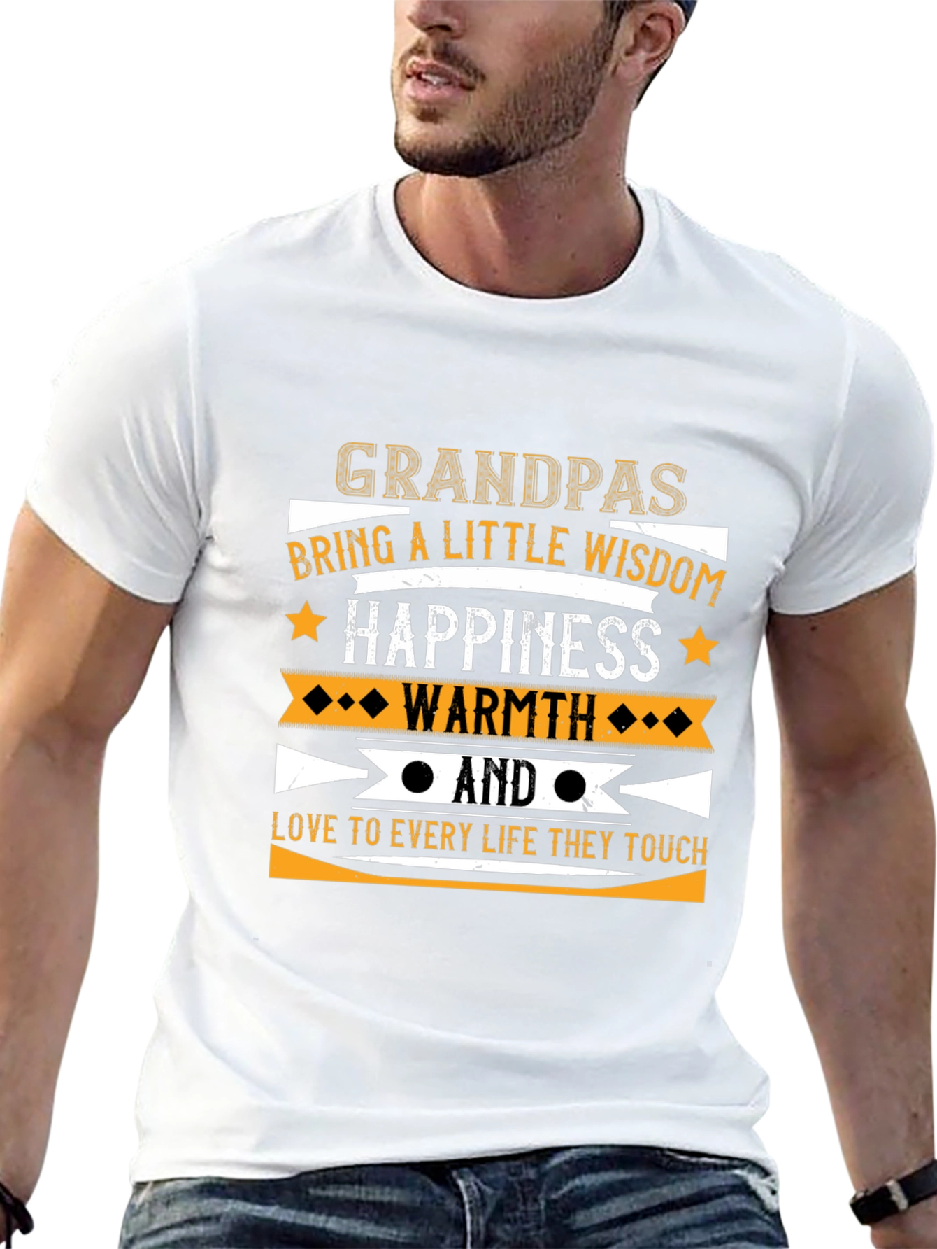 Grandpas Wisdom Happiness and Warmth T-Shirt