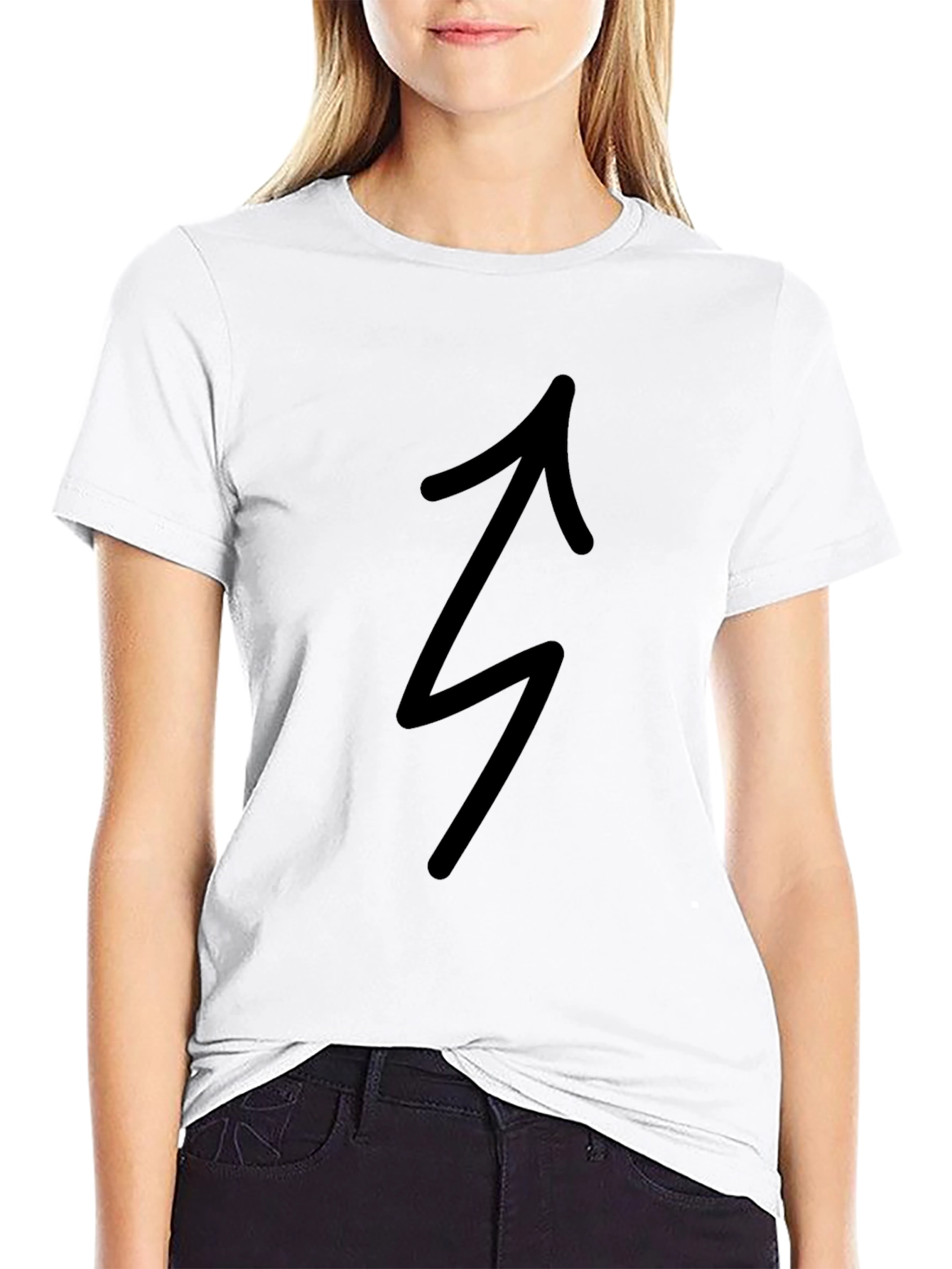 Black T-Shirt with Arrow Graphic