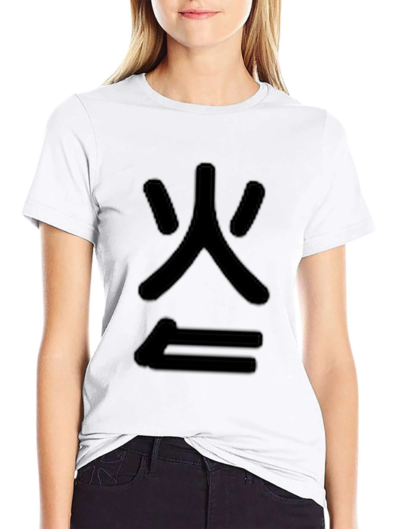 Black Graphic Tee - Fire Symbol