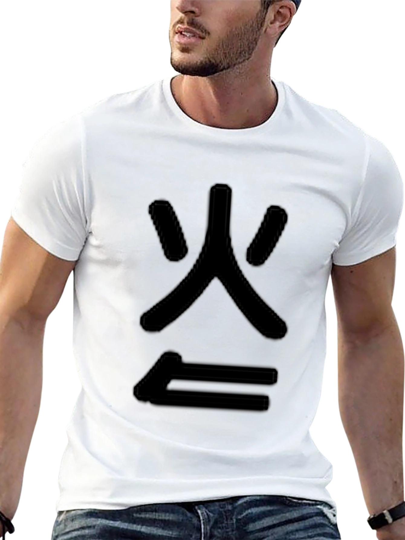Black Graphic Tee - Fire Symbol