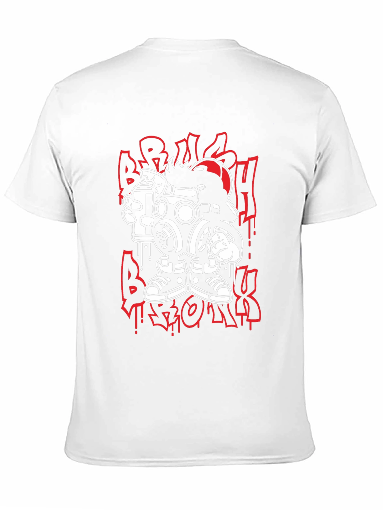 Streetwear Graphic Tee: Cartoon Gas Mask Graffiti Design