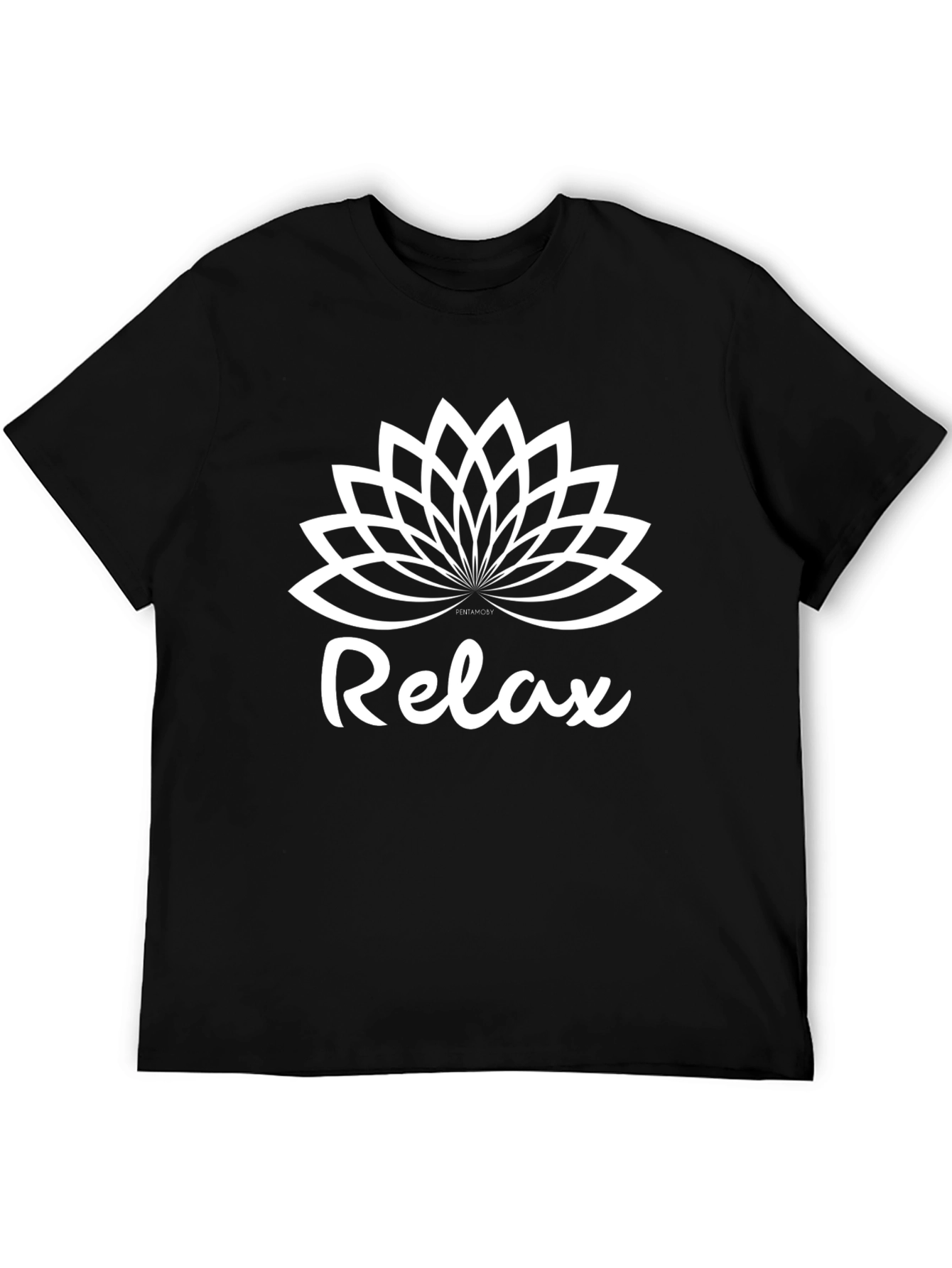 Relax Lotus Flower T-Shirt - Black