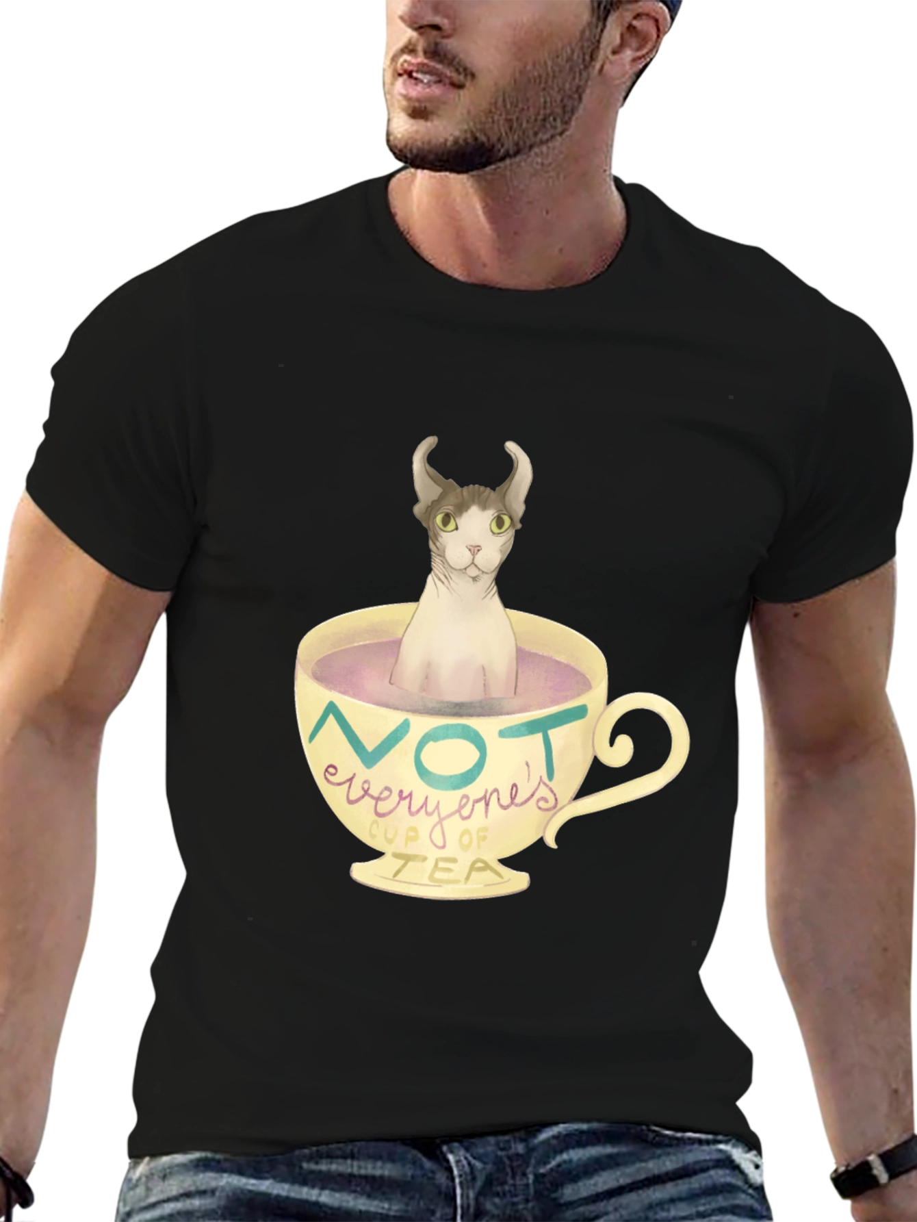 Not Everyones Cup of Tea - Novelty Cat T-Shirt