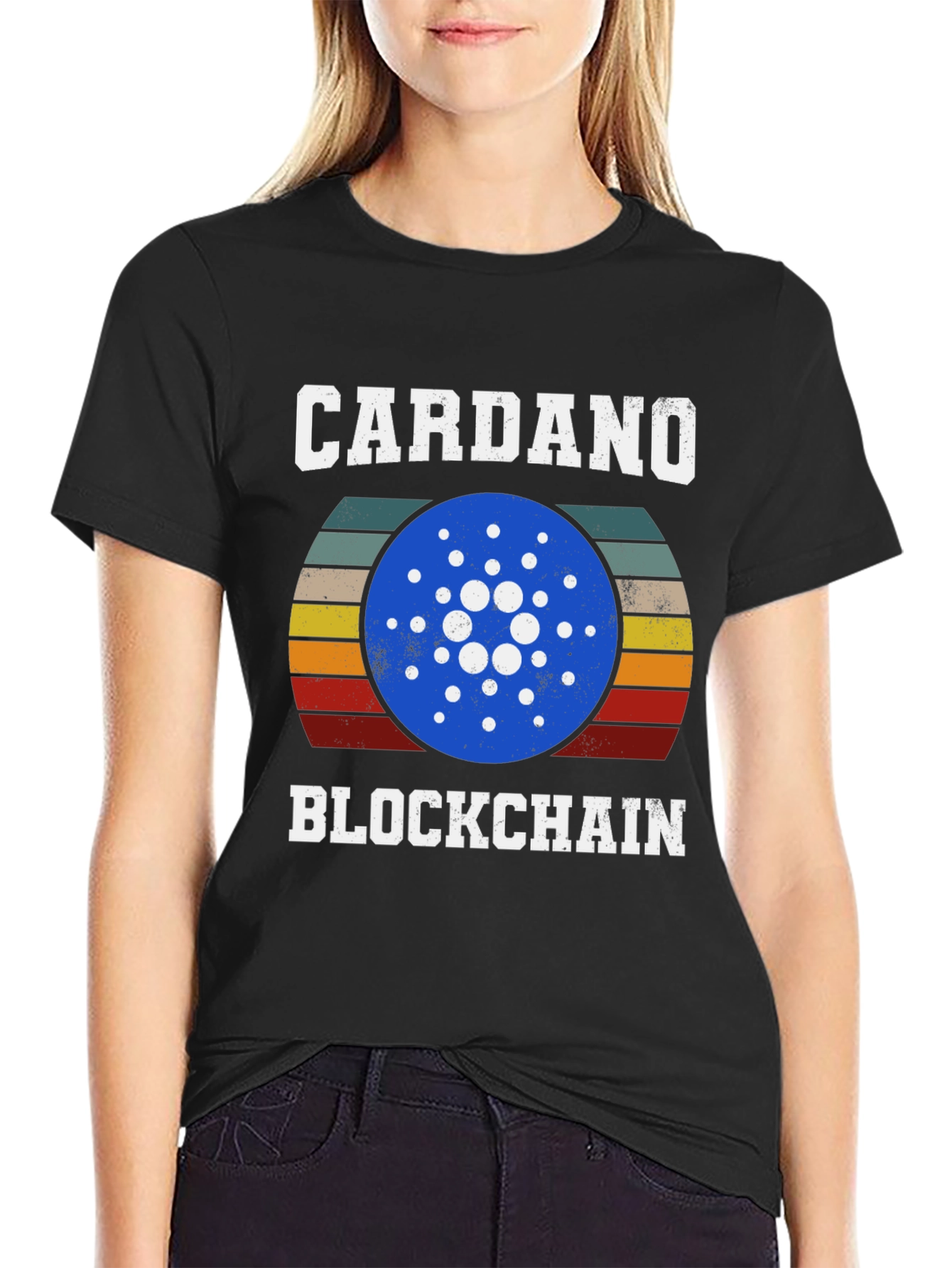 Cardano Blockchain Crypto T-Shirt Retro Design