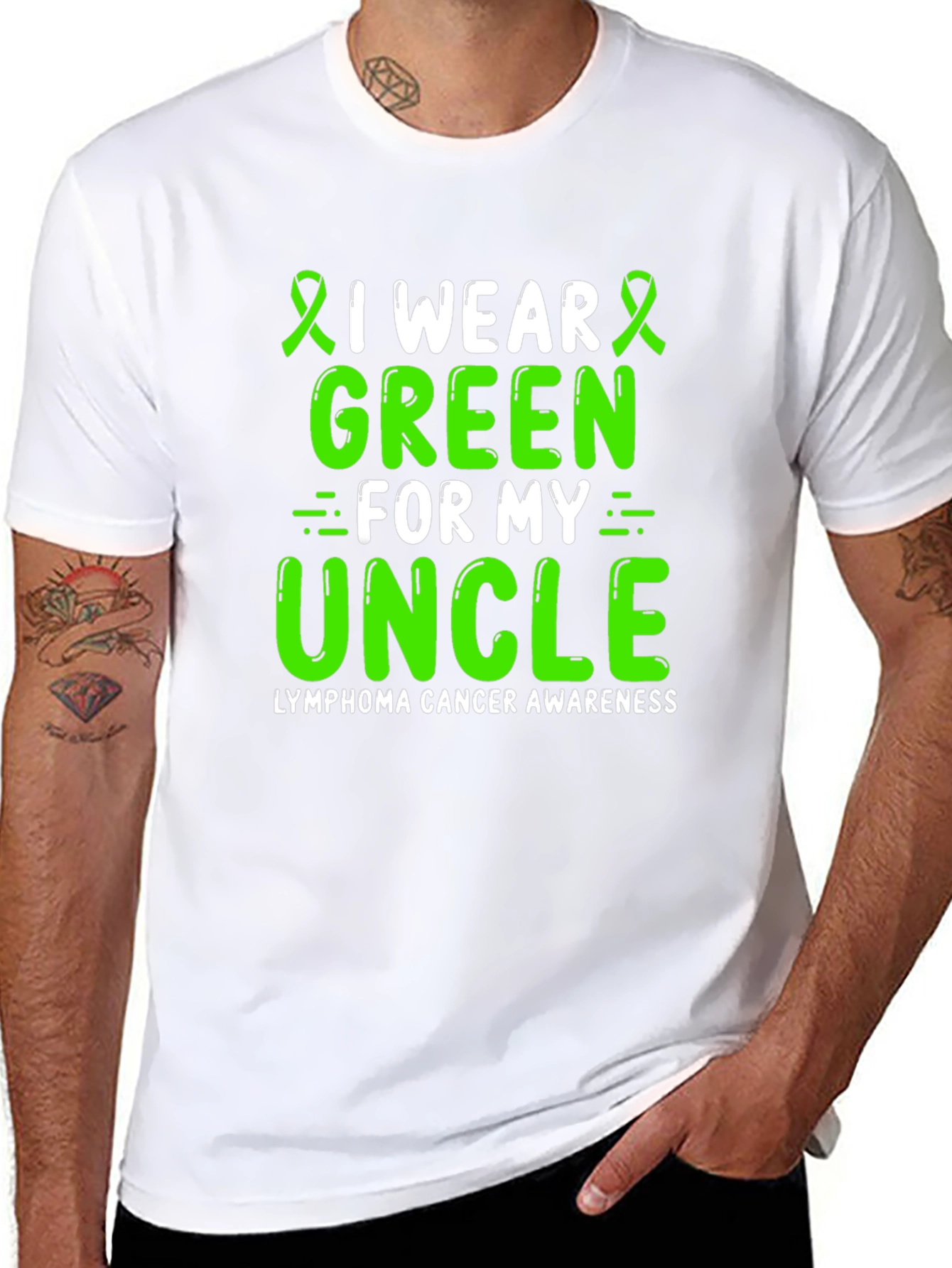 Lymphoma Cancer Awareness Green Ribbon T-Shirt
