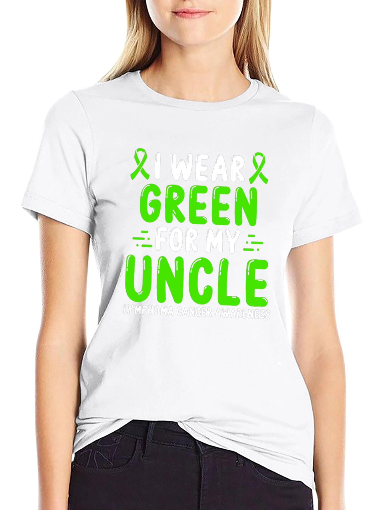 Lymphoma Cancer Awareness Green Ribbon T-Shirt