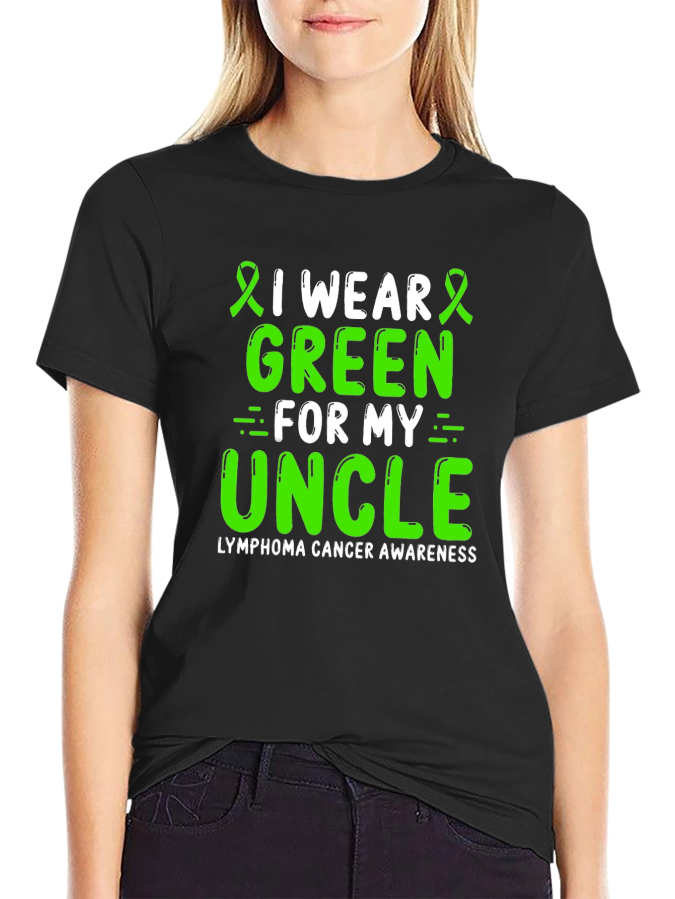Lymphoma Cancer Awareness Green Ribbon T-Shirt