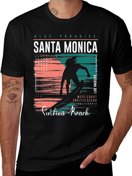 Santa Monica Surfer Graphic T-Shirt