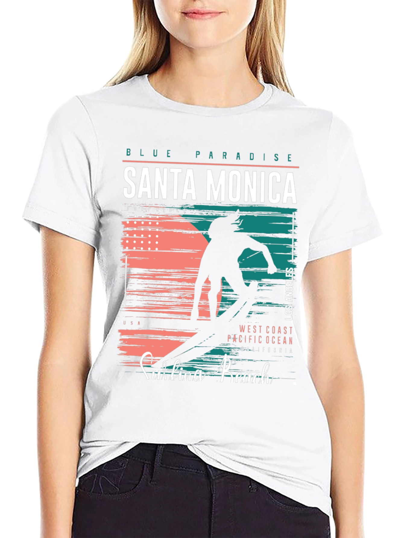 Santa Monica Surfer Graphic T-Shirt