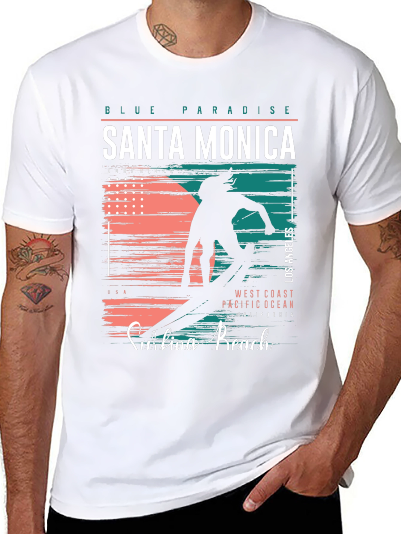 Santa Monica Surfer Graphic T-Shirt