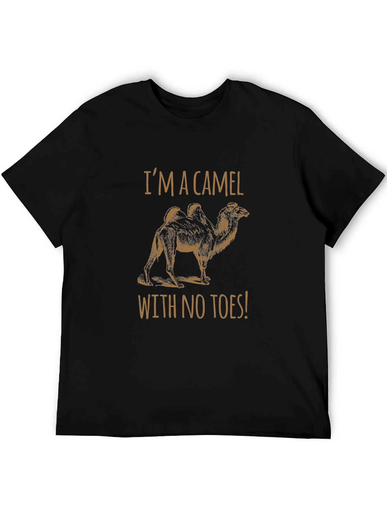 Funny Camel No Toes Black Graphic T-Shirt