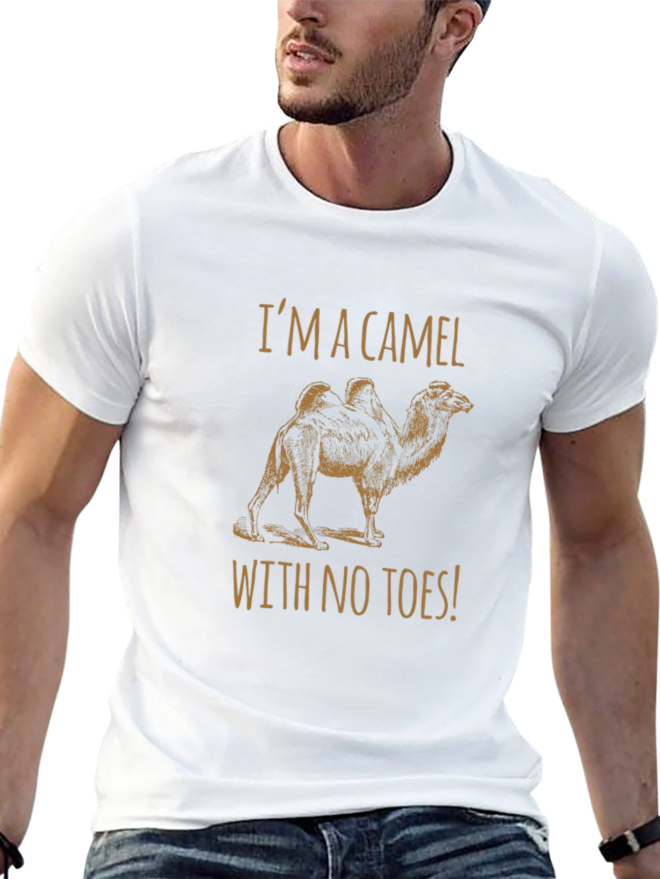 Funny Camel No Toes Black Graphic T-Shirt