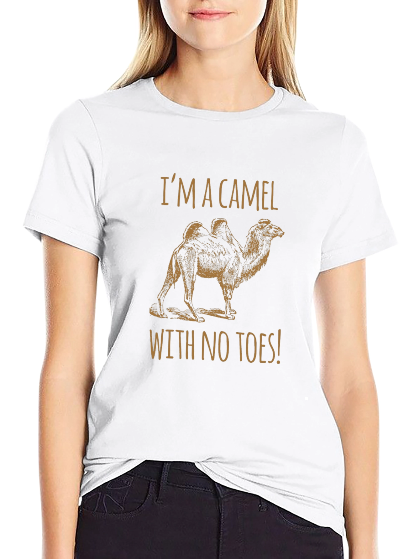 Funny Camel No Toes Black Graphic T-Shirt
