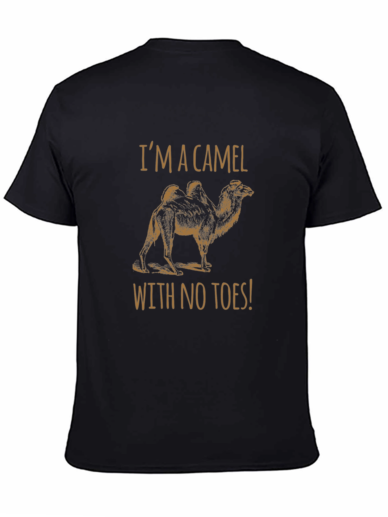 Funny Camel No Toes Black Graphic T-Shirt