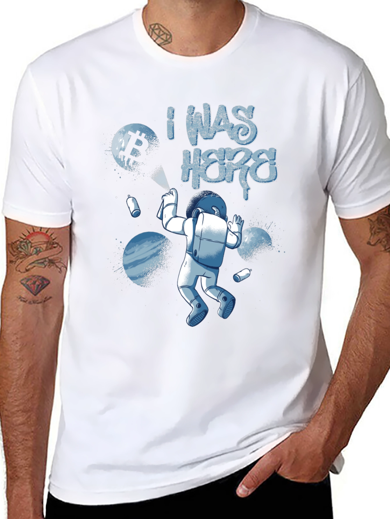 I Was Here Astronaut Graphic T-Shirt