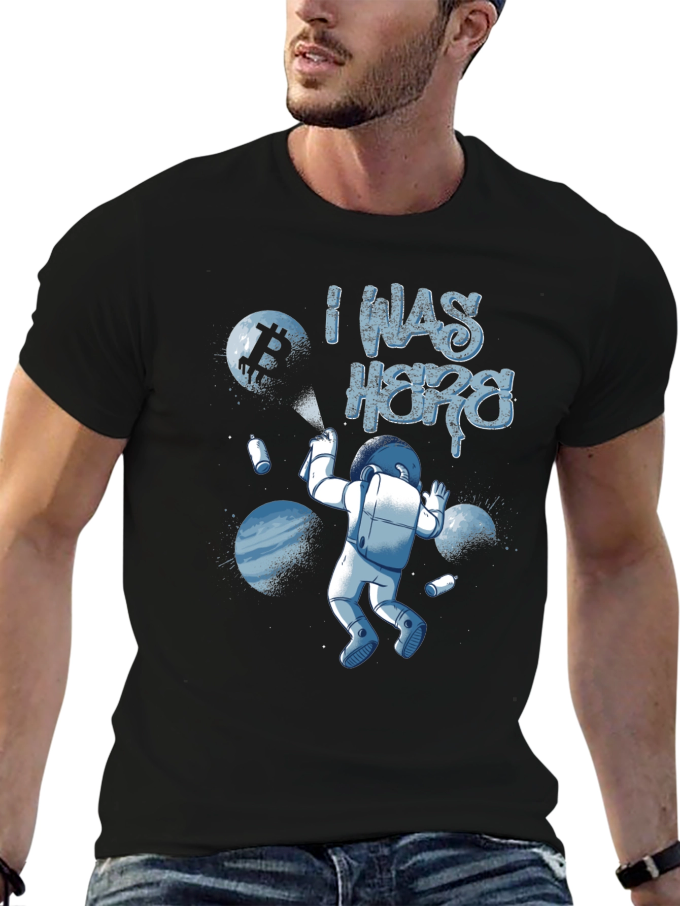 I Was Here Astronaut Graphic T-Shirt