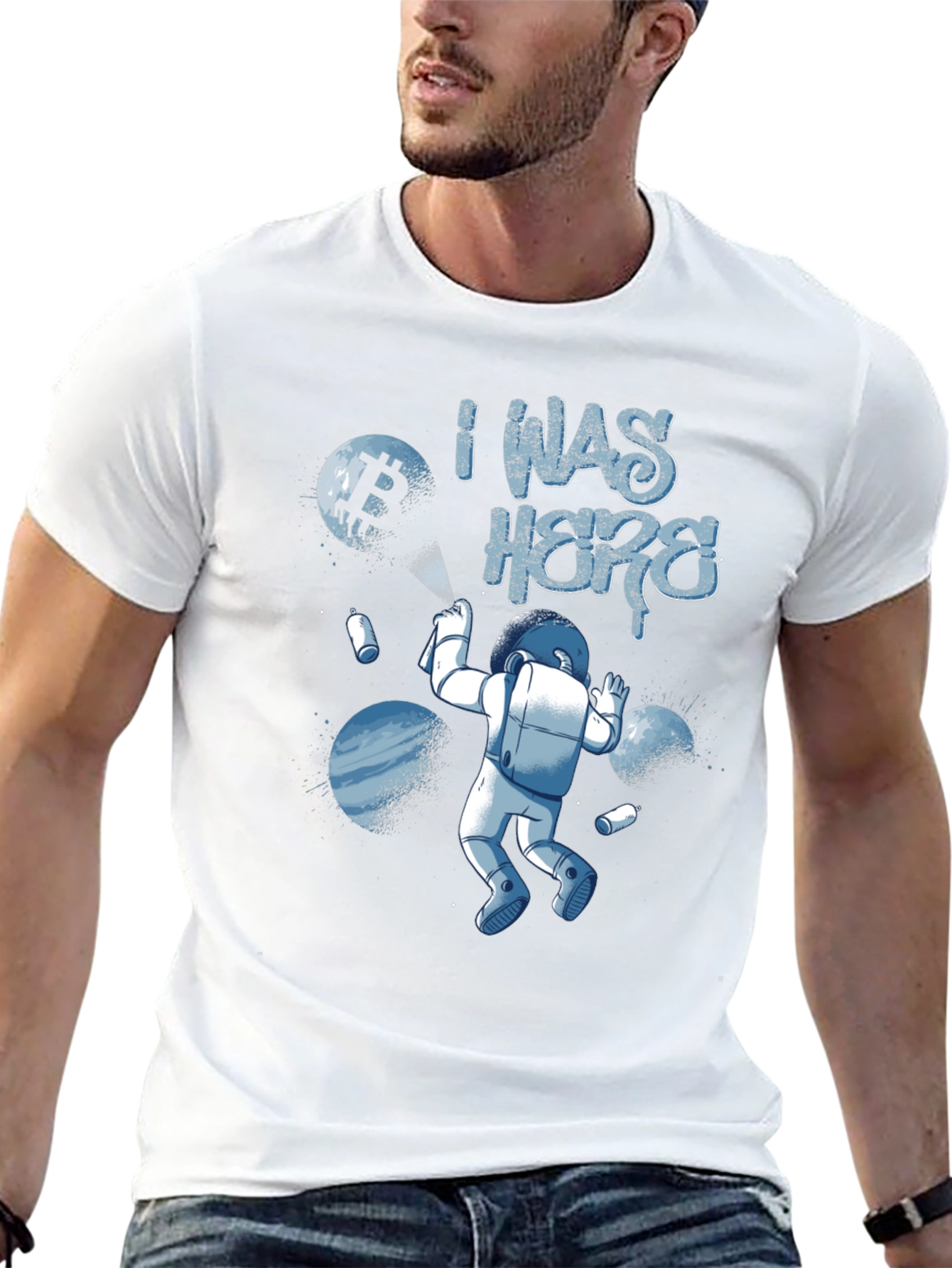 I Was Here Astronaut Graphic T-Shirt