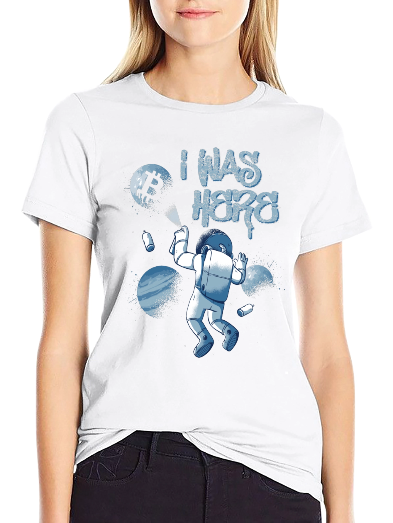 I Was Here Astronaut Graphic T-Shirt