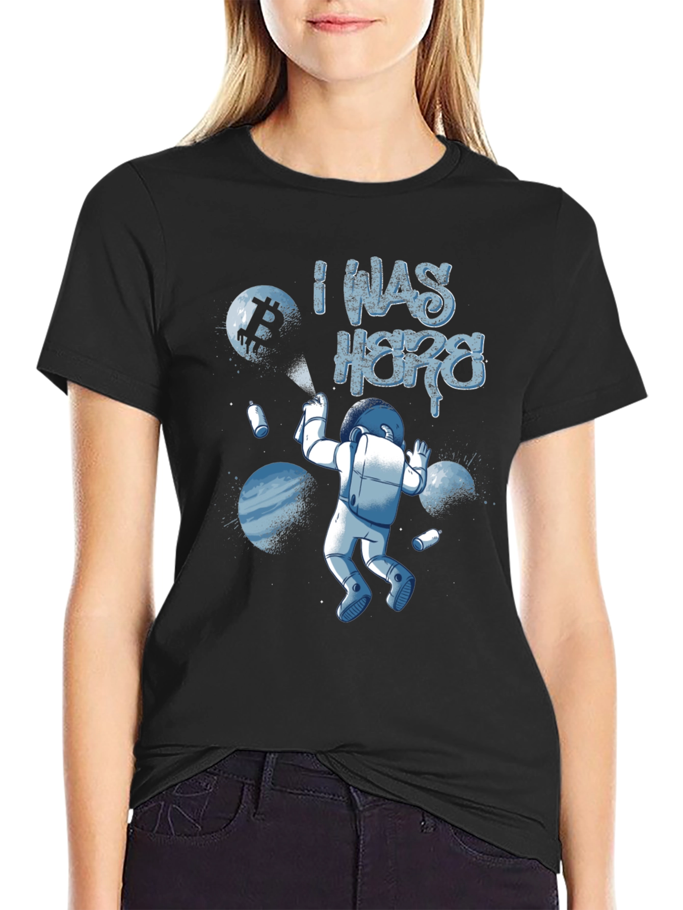 I Was Here Astronaut Graphic T-Shirt