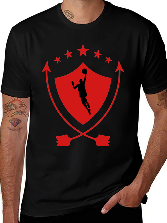 Basketball Shield Graphic T-Shirt - Black