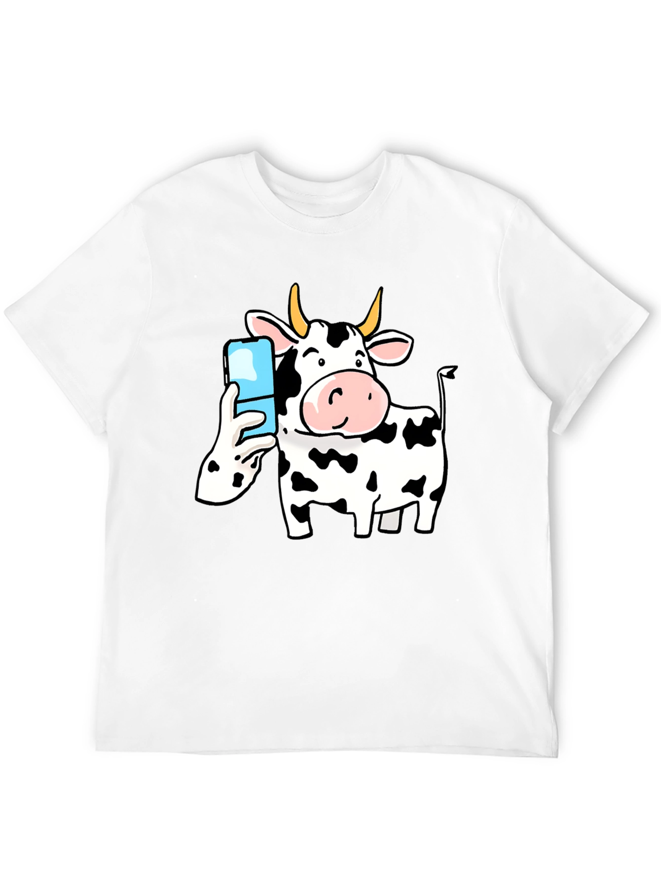 Cow Selfie Black T-Shirt