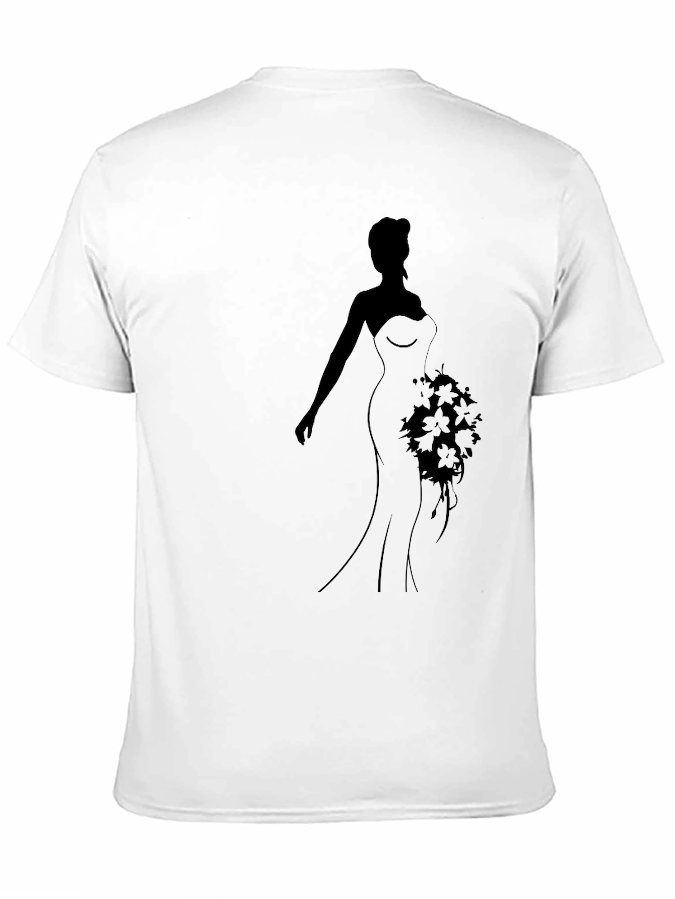 Elegant Bride Silhouette Black T-Shirt