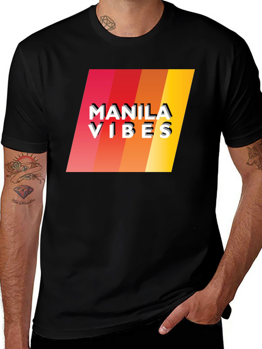 Manila Vibes Retro Graphic Tee - Black