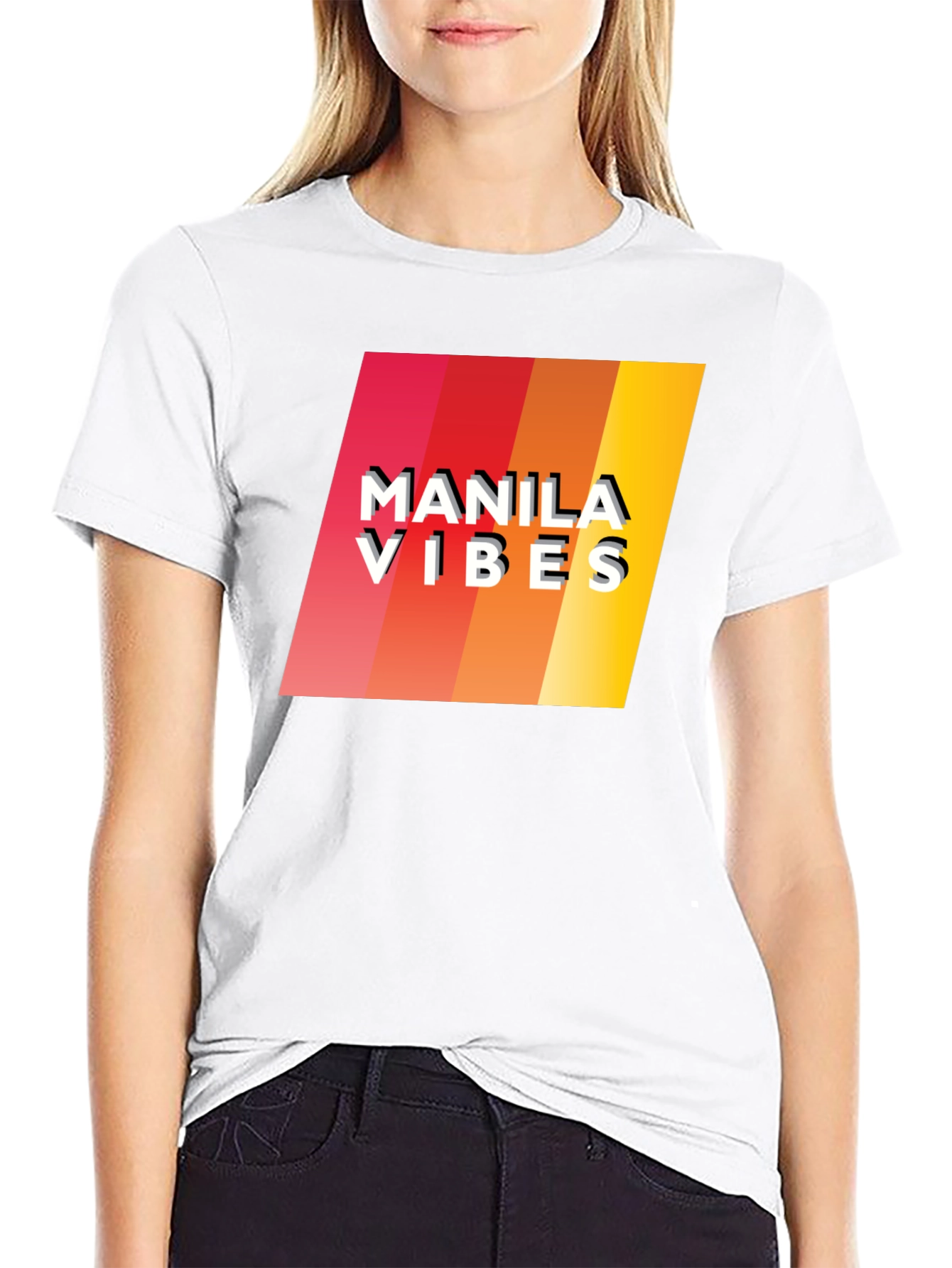Manila Vibes Retro Graphic Tee - Black