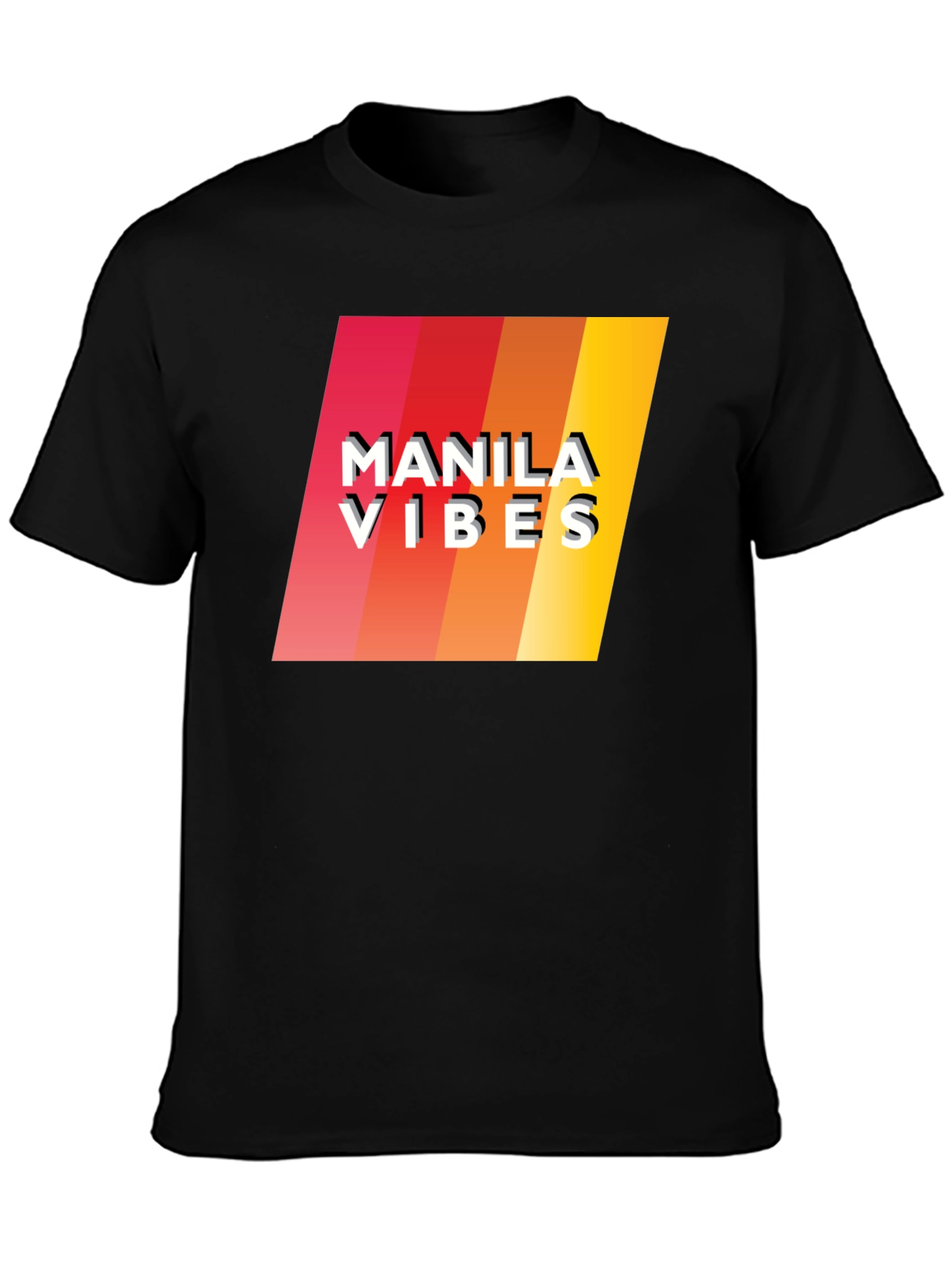 Manila Vibes Retro Graphic Tee - Black
