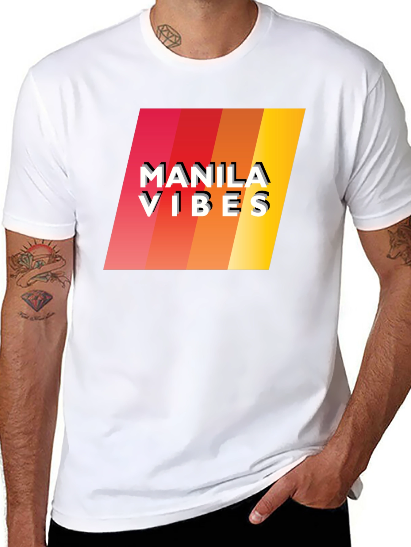 Manila Vibes Retro Graphic Tee - Black