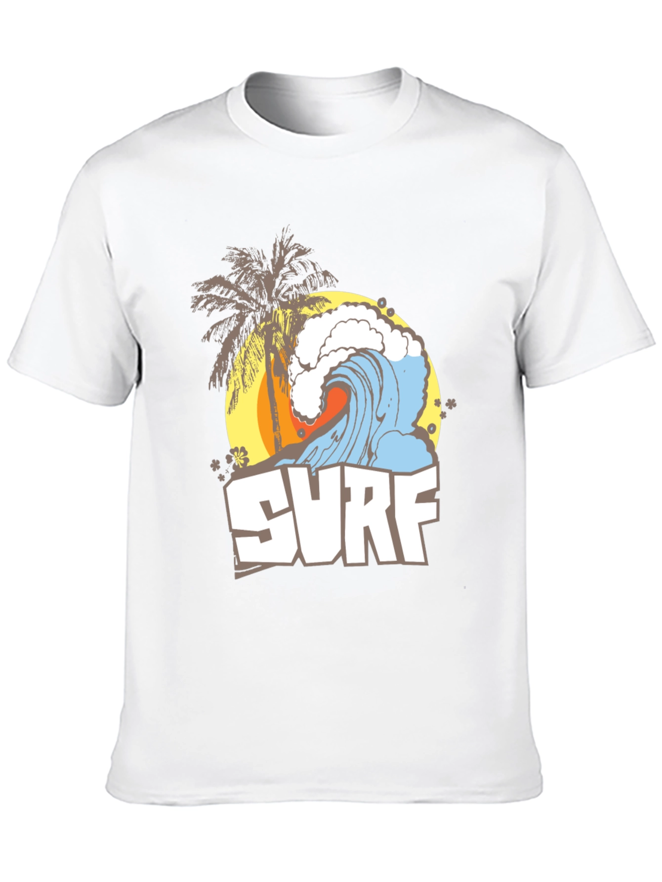 Surf Wave Graphic Tee - Black Summer T-Shirt