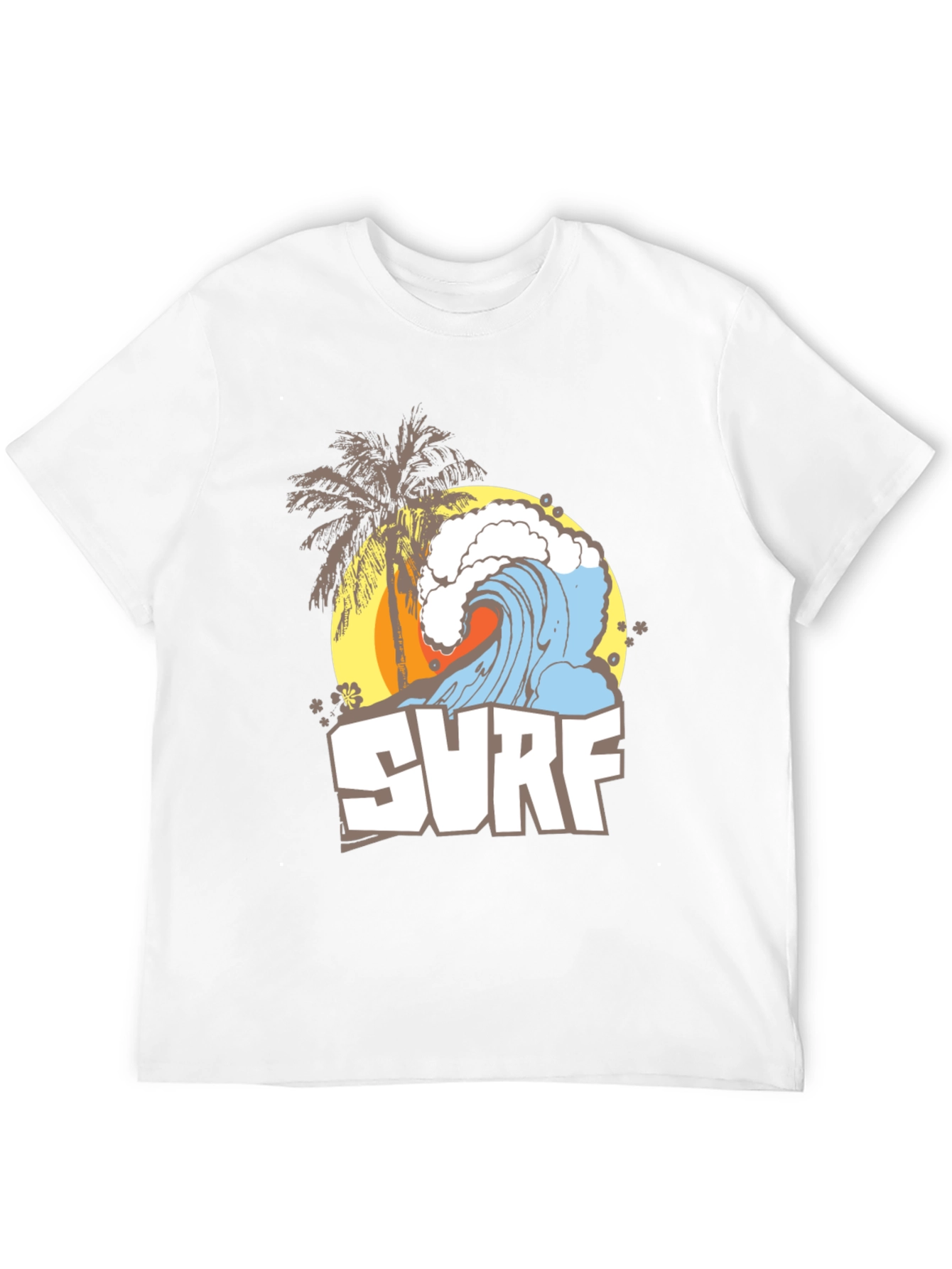 Surf Wave Graphic Tee - Black Summer T-Shirt