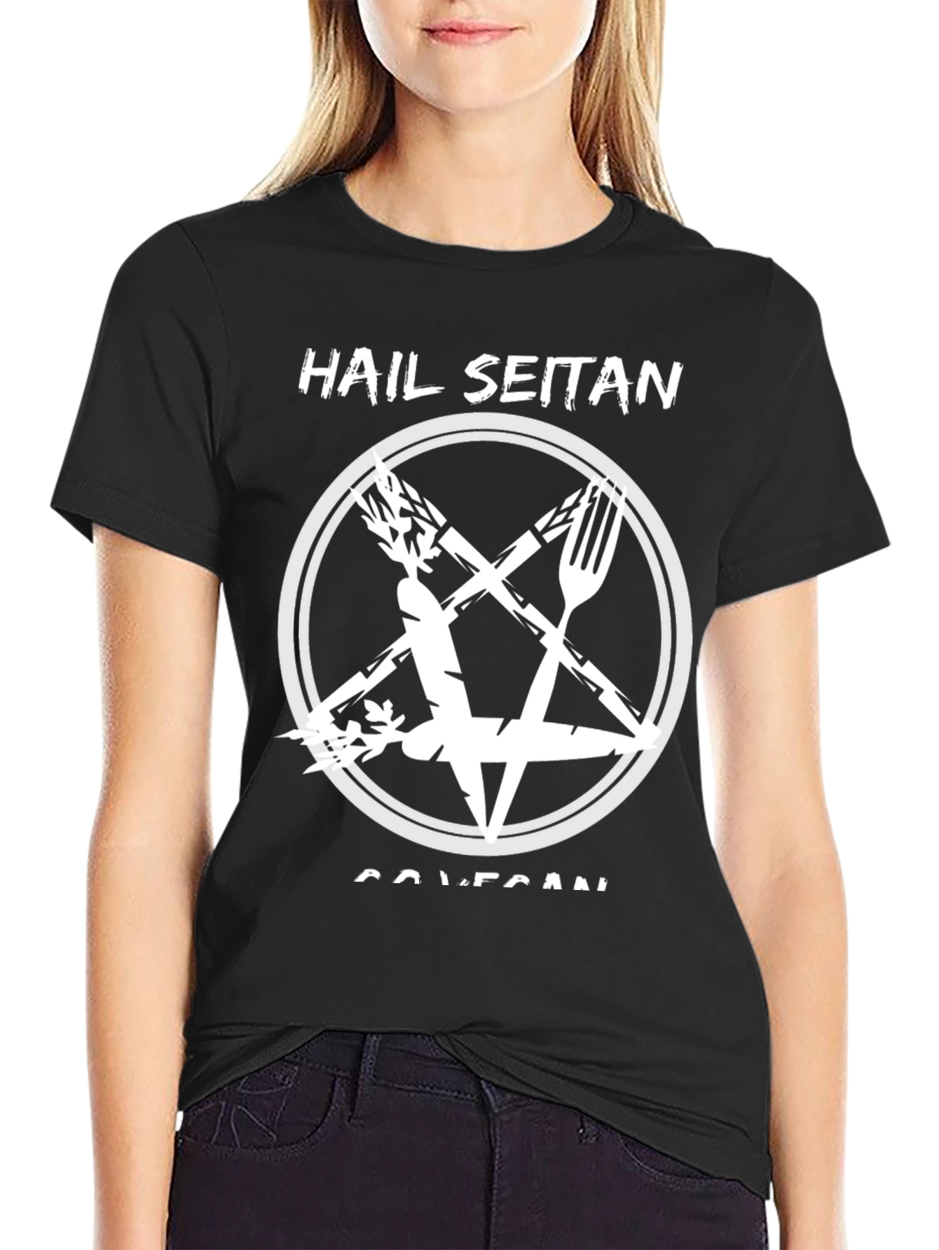 Hail Seitan Vegan T-Shirt - Funny Graphic Tee
