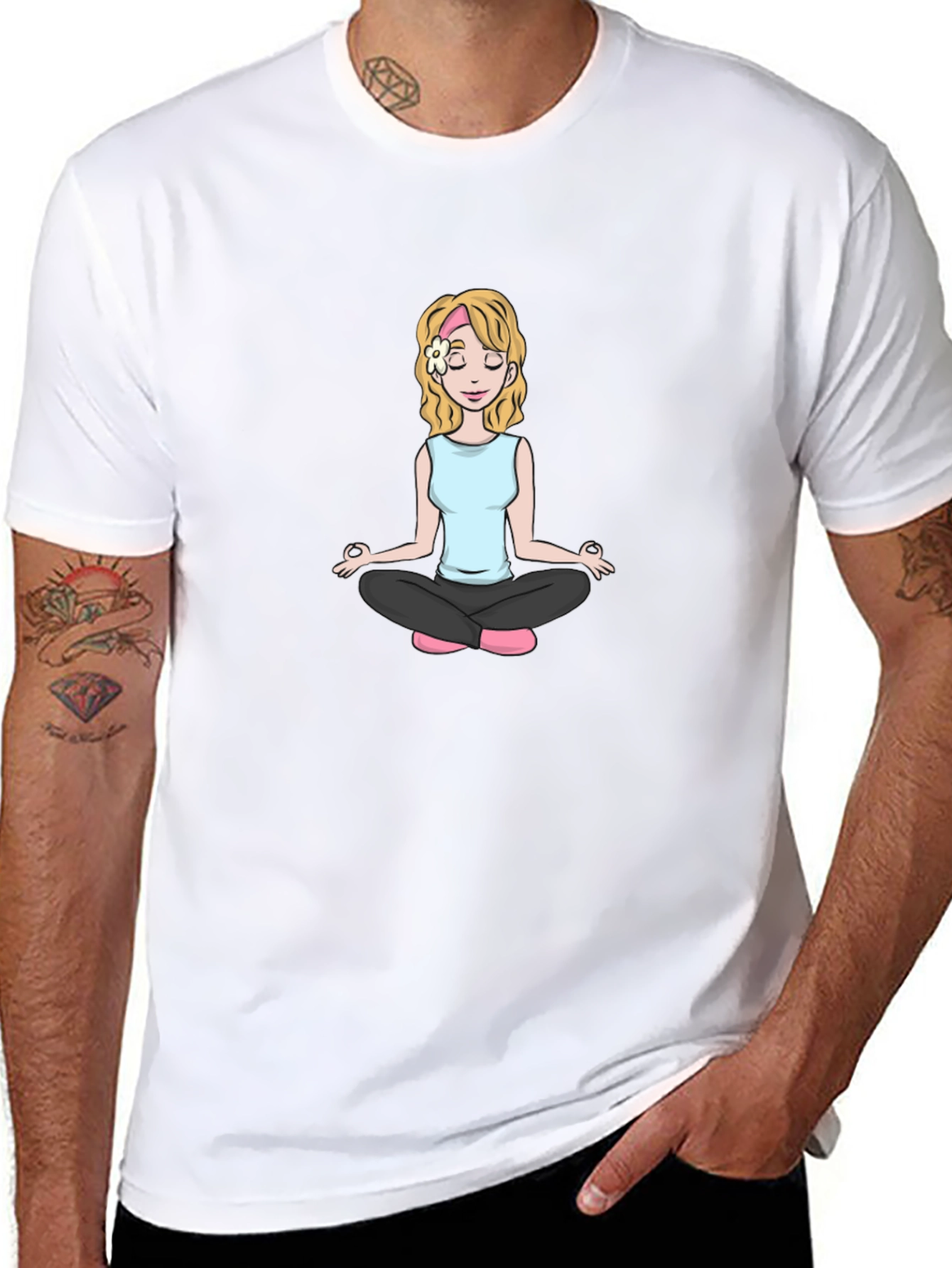 Yoga Girl Graphic Tee - Black Cotton Comfort