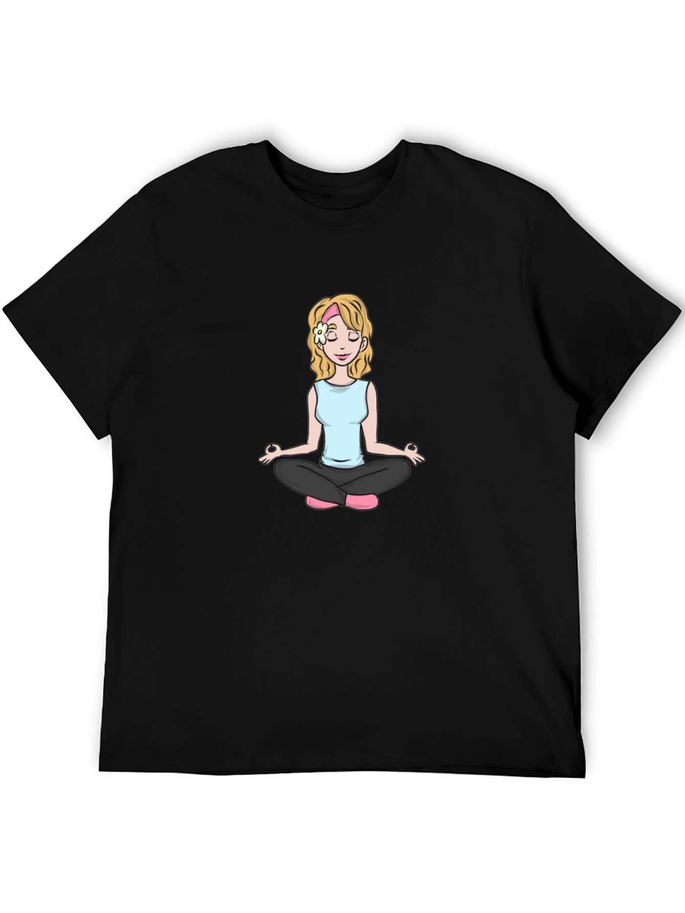 Yoga Girl Graphic Tee - Black Cotton Comfort