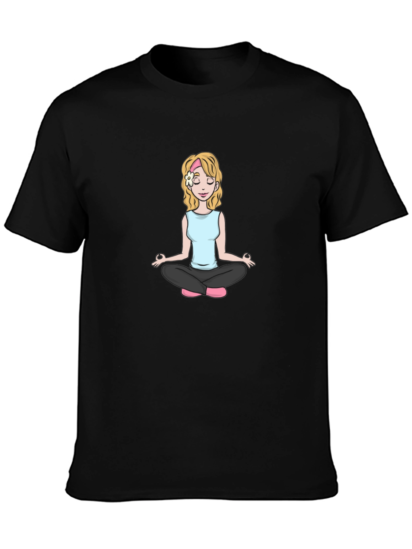 Yoga Girl Graphic Tee - Black Cotton Comfort