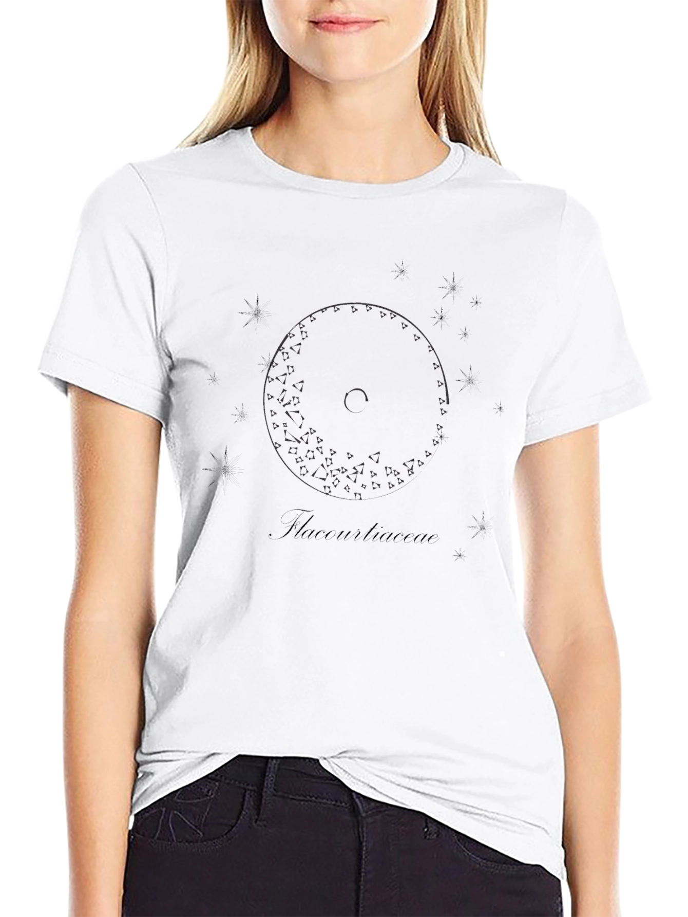 Modern Black Graphic Tee - Thacourtiaceae Design
