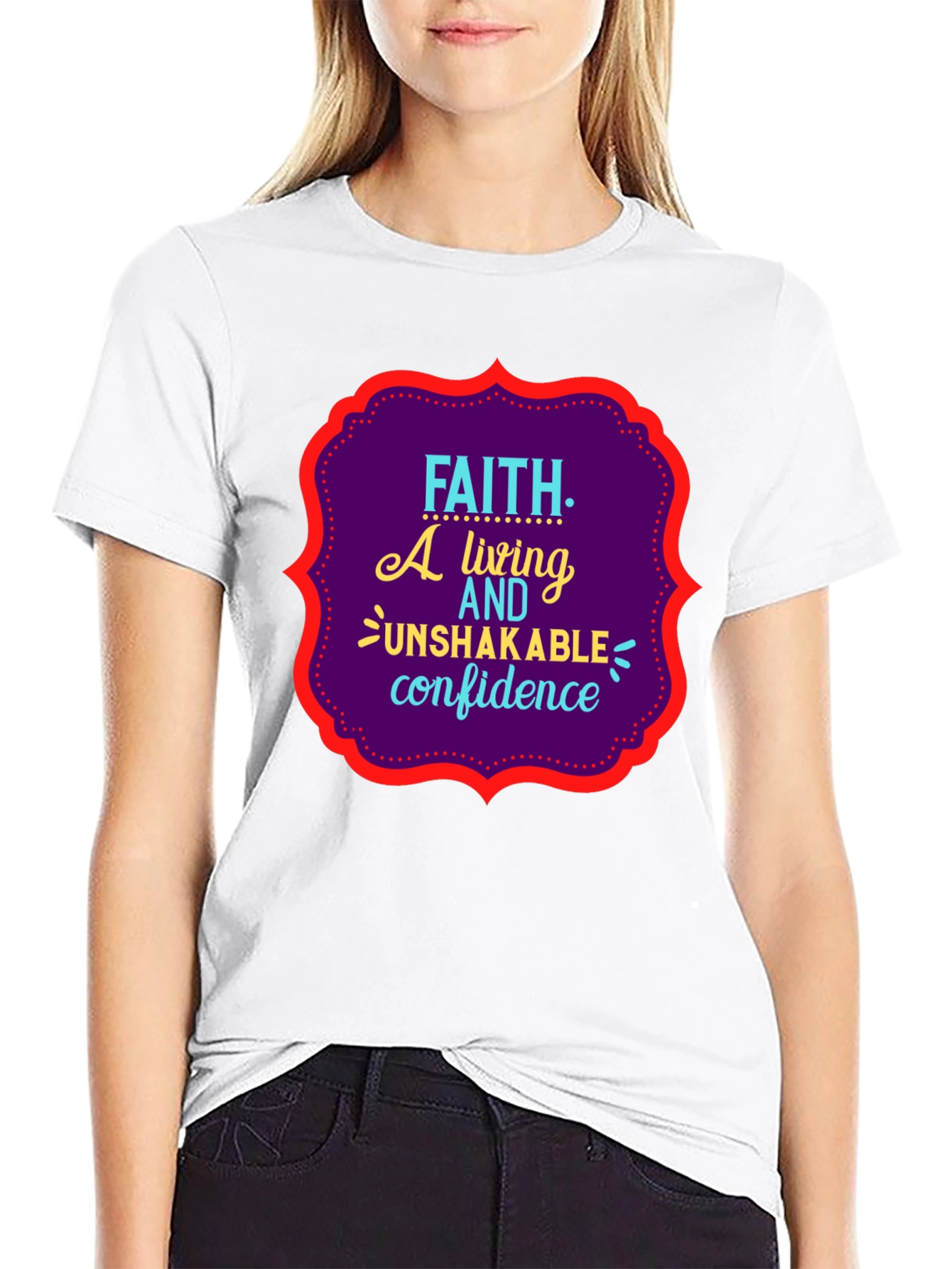 Faith Unshakable Confidence Black Graphic T-Shirt