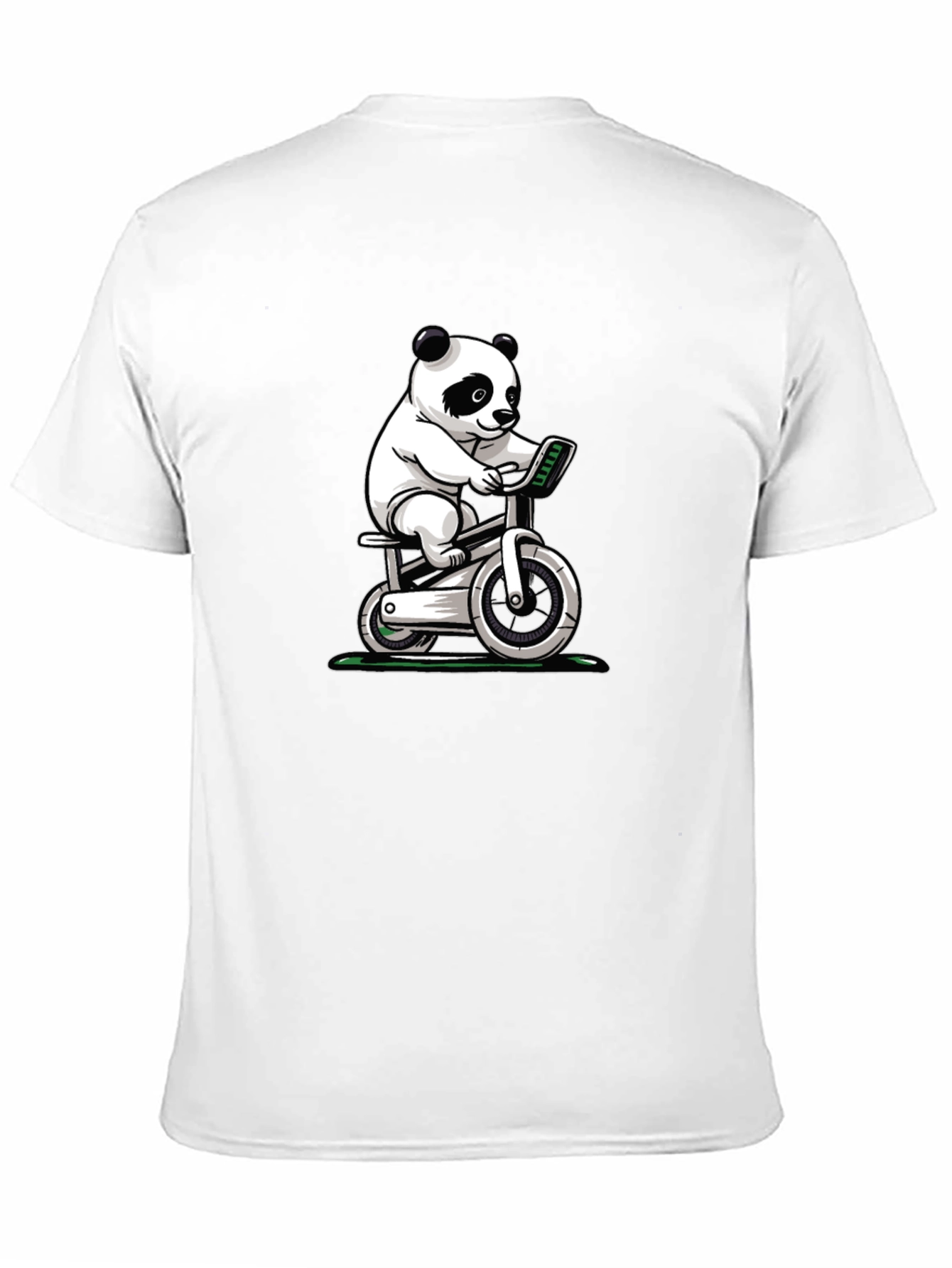 Panda on Exercise Bike Graphic T-Shirt