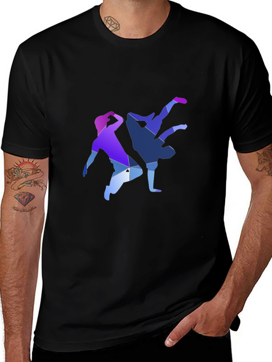Geometric Breakdance Graphic Tee - Modern Dance Shirt