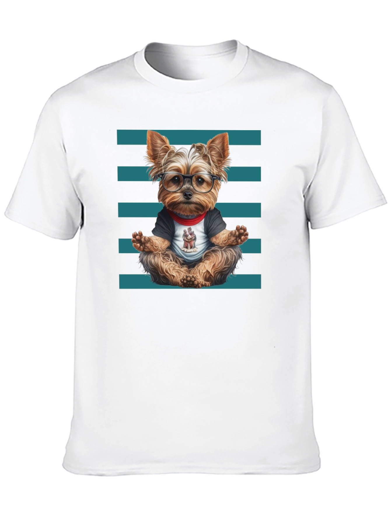 Yoga Dog T-Shirt - Meditating Yorkie Tee