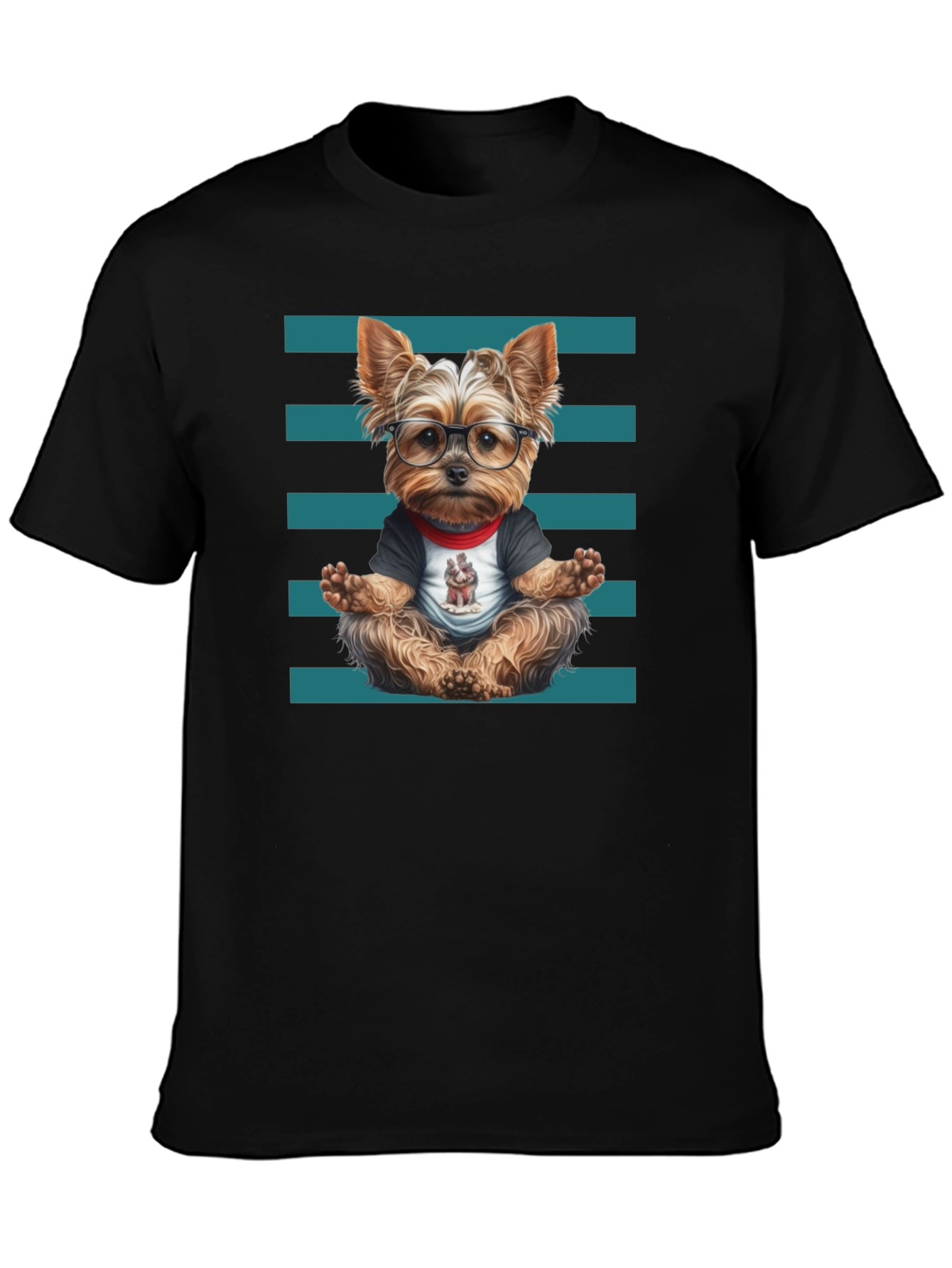 Yoga Dog T-Shirt - Meditating Yorkie Tee