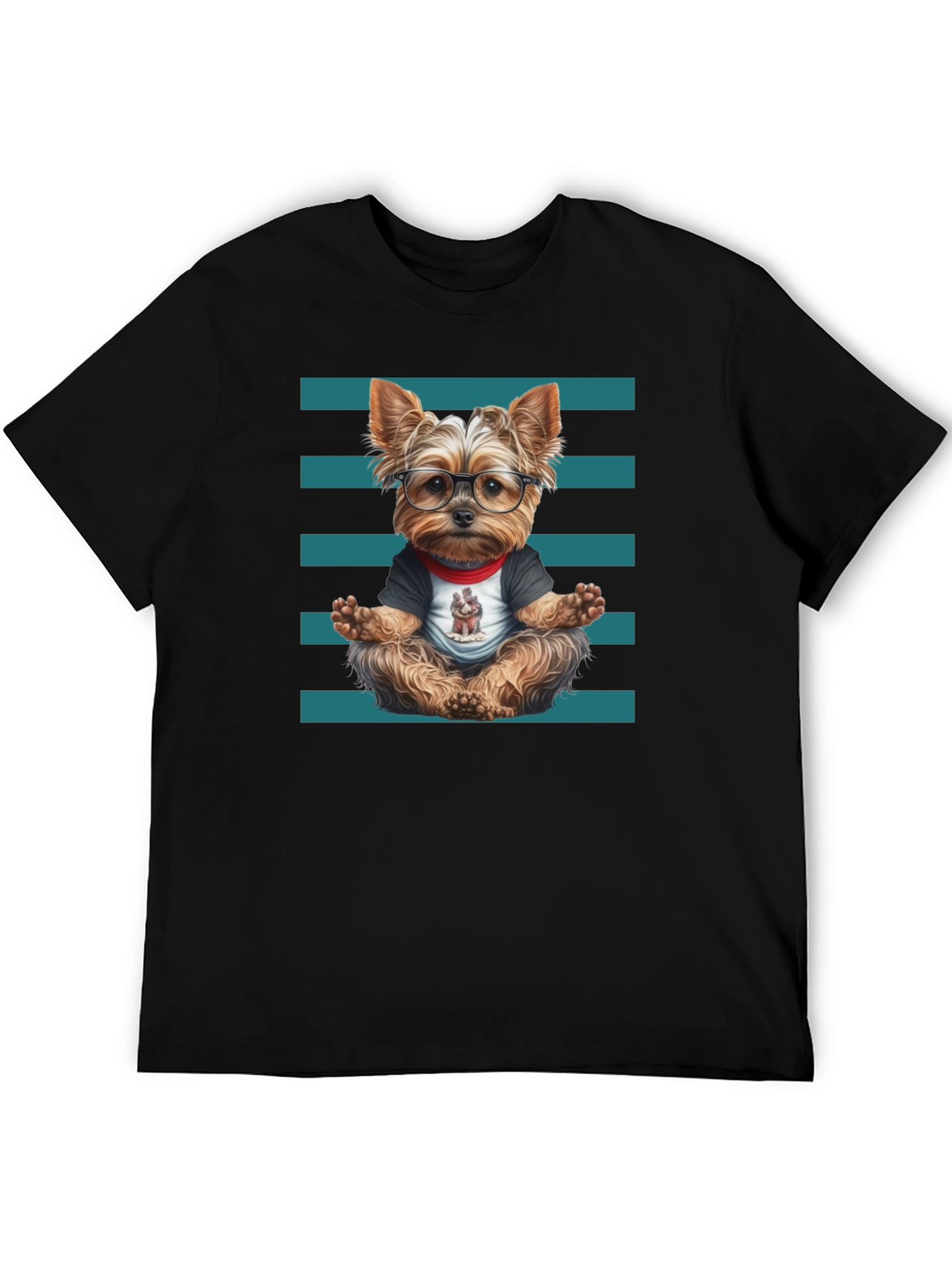 Yoga Dog T-Shirt - Meditating Yorkie Tee