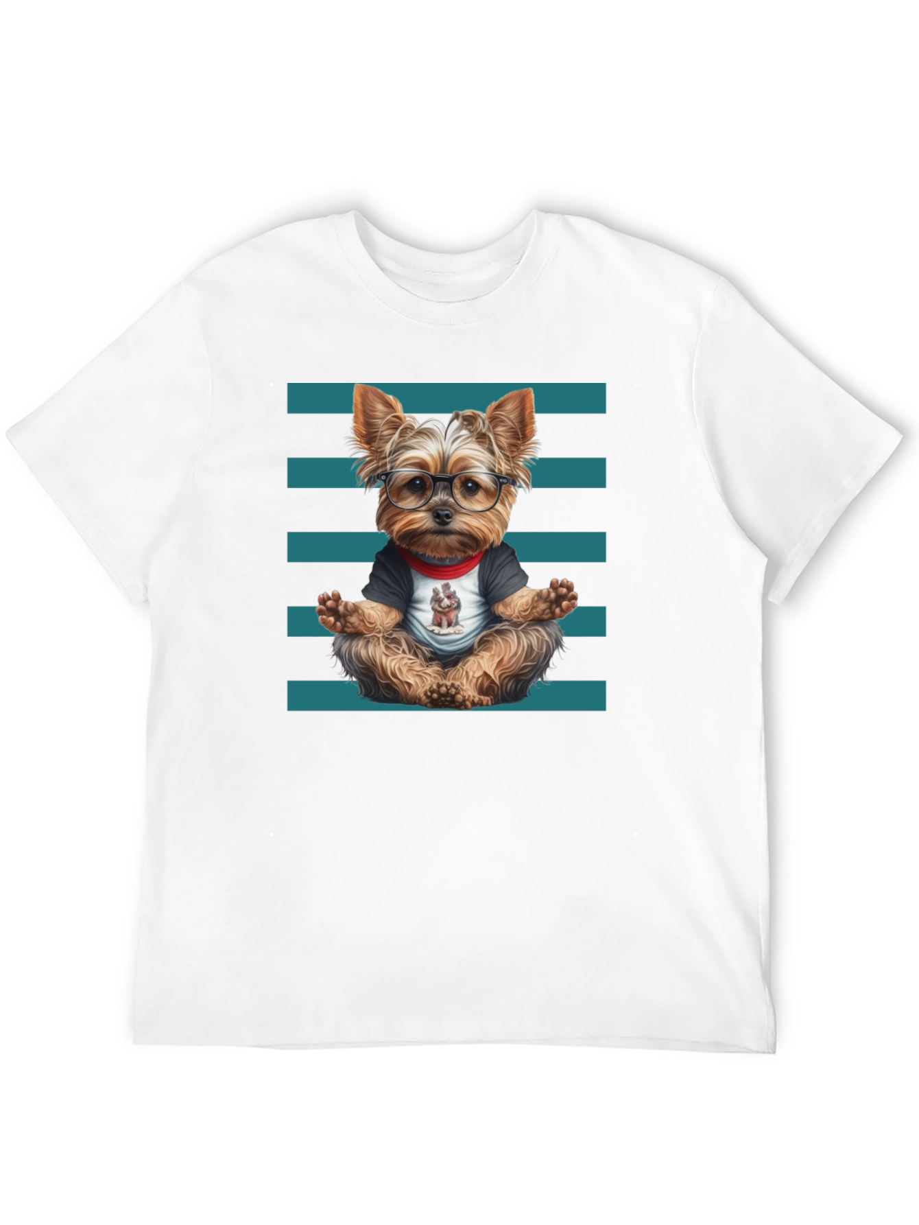 Yoga Dog T-Shirt - Meditating Yorkie Tee