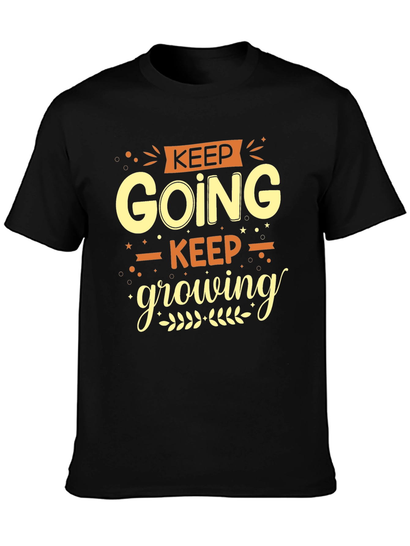 Keep Going Keep Growing Black Graphic Tee