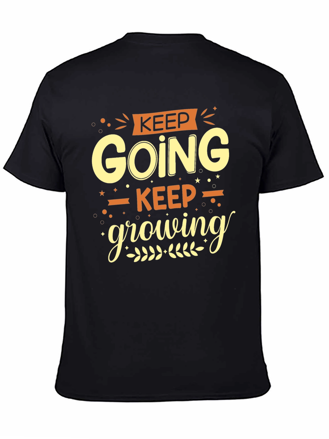 Keep Going Keep Growing Black Graphic Tee