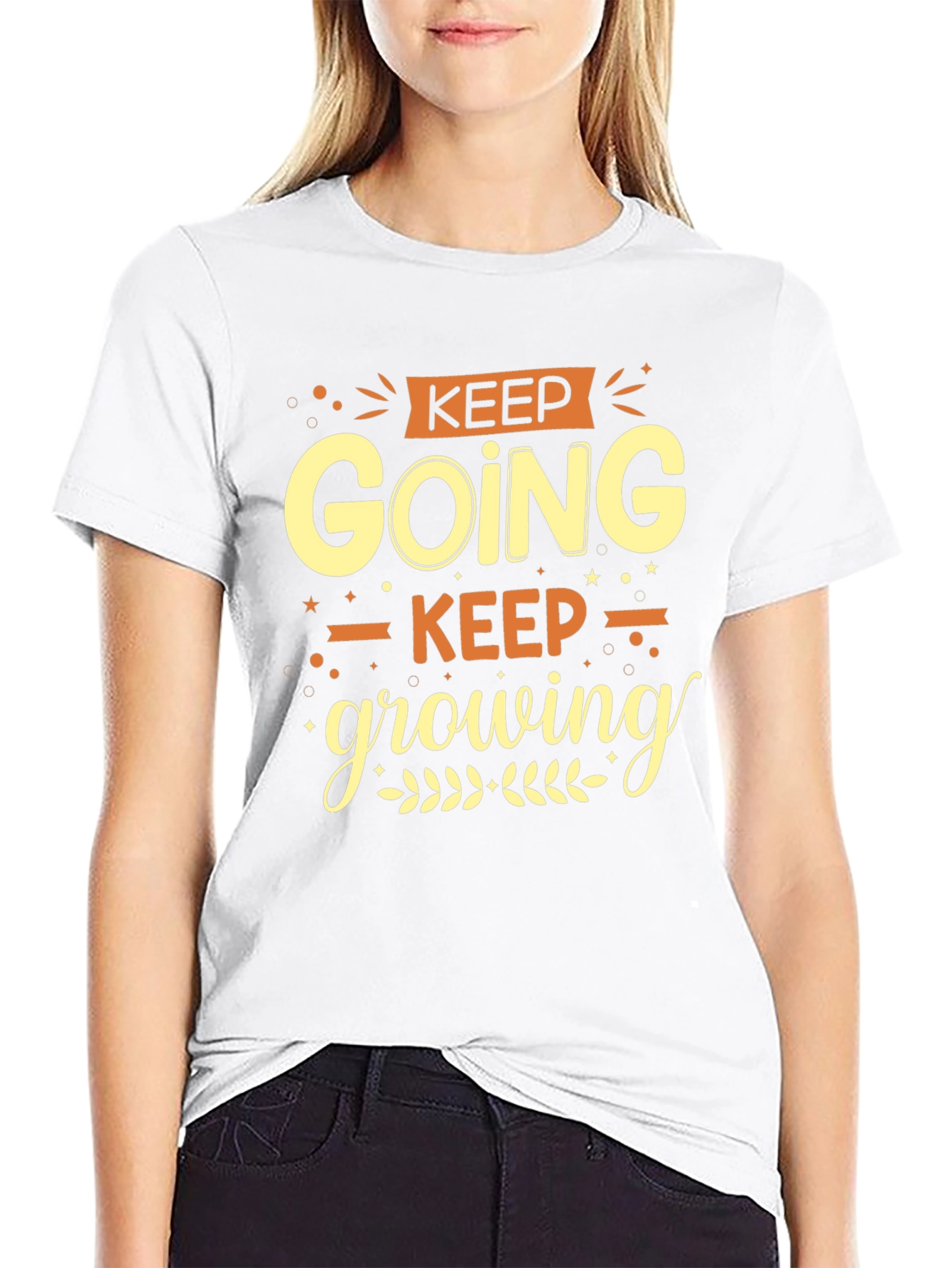 Keep Going Keep Growing Black Graphic Tee