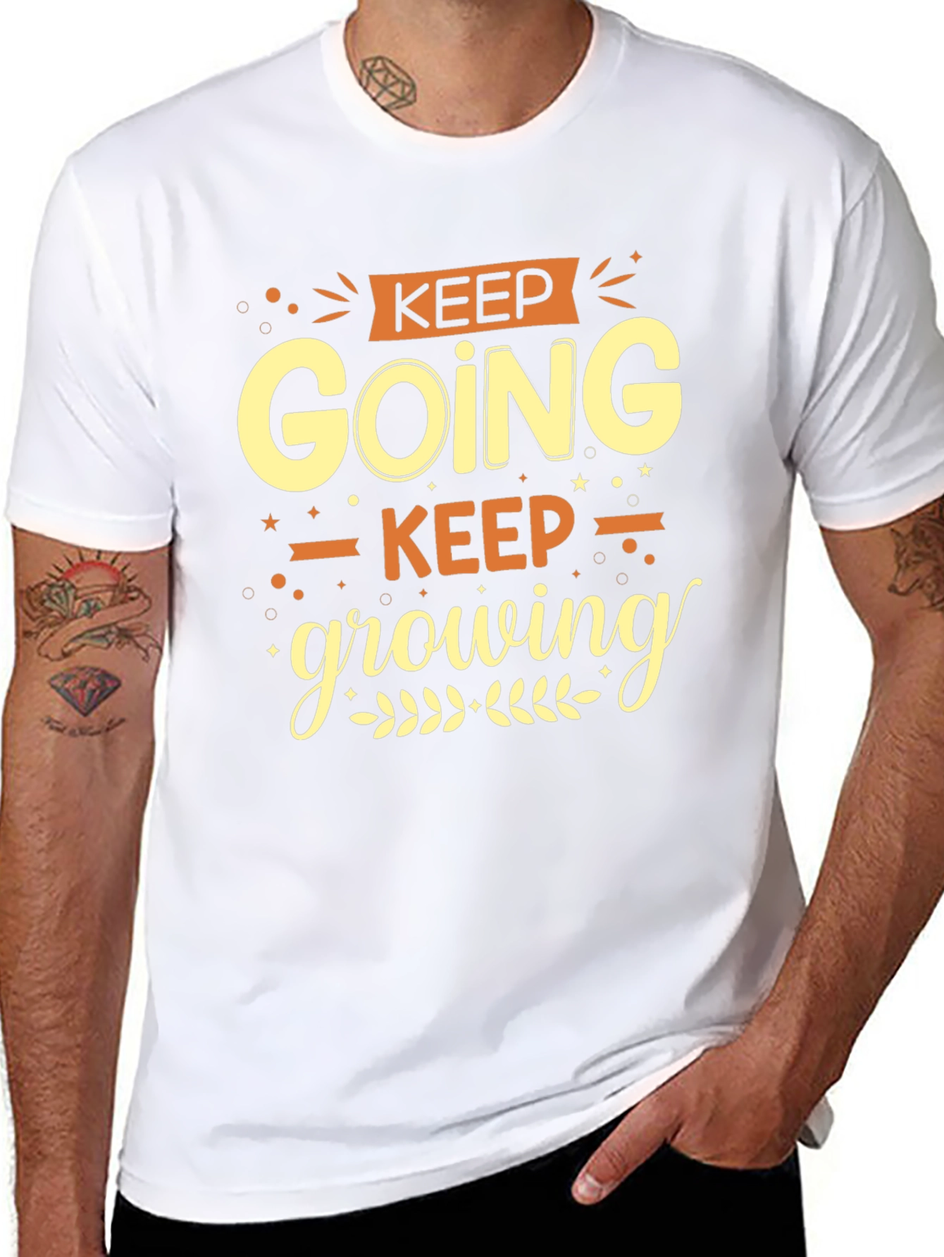 Keep Going Keep Growing Black Graphic Tee